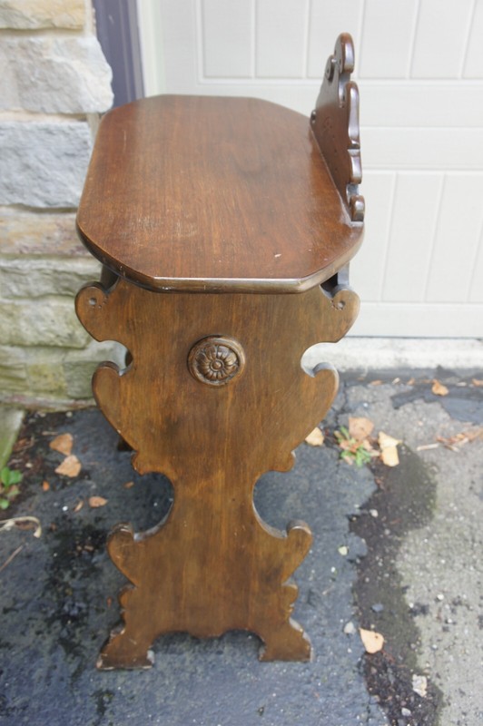 Vintage Arts & Crafts Hand-Crafted Style Wood Telephone Accent Parlor Table gallery