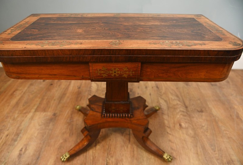 Period Regency Card Tables Games Brass Inlay 1810 gallery