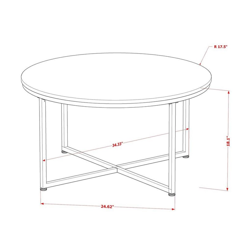 Madison Round Coffee Table for Living Room, Mid Century Modern Coffee Table... gallery