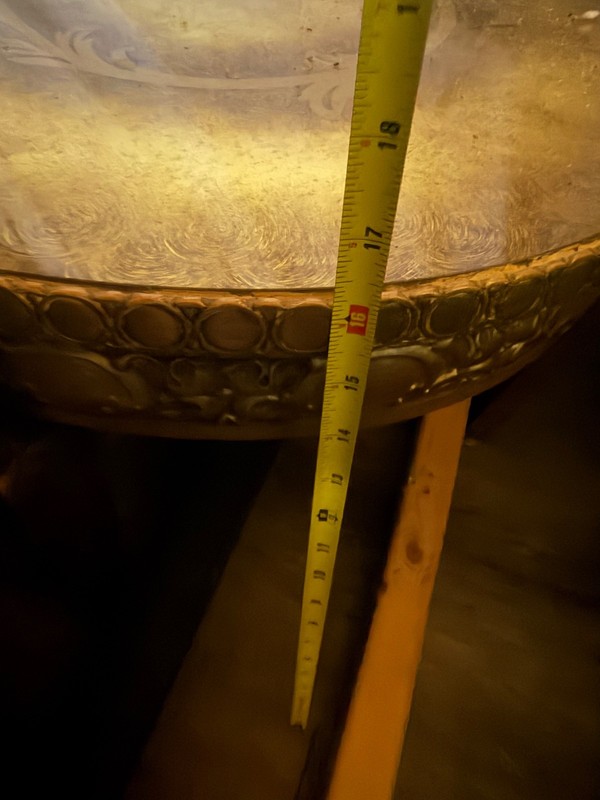 Magnificent Rare Find 1970 Kidney French Hand Painted Gilt Coffee Table gallery