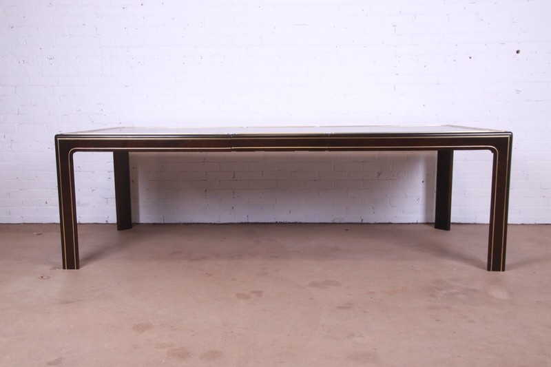 Bernhard Rohne for Mastercraft Acid Etched Brass Extension Dining Table gallery