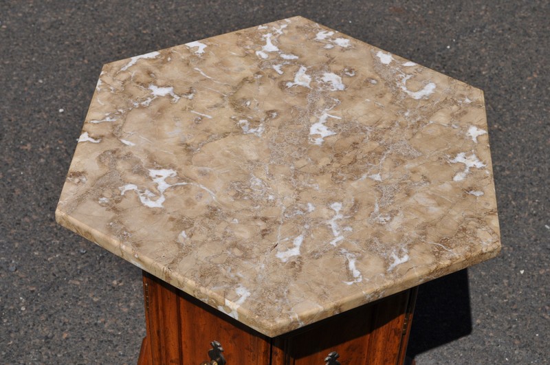 Drexel Velero Collection Marble Top Tuscan Style Side Table With Storage gallery