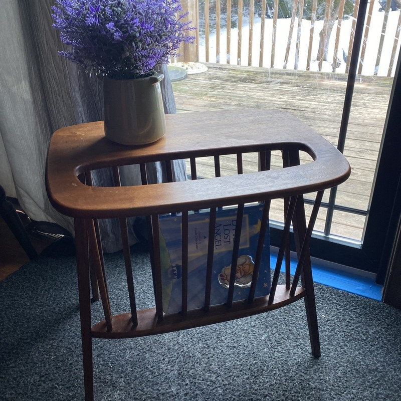 Mid Century Modern Arthur Umanoff Magazine Rack End Table Gorgeous patina