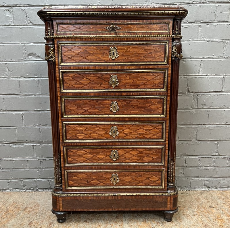 Antique French Louis XVI End Lamp Table or Chest by Grohé ARRIVES DEC 2026
