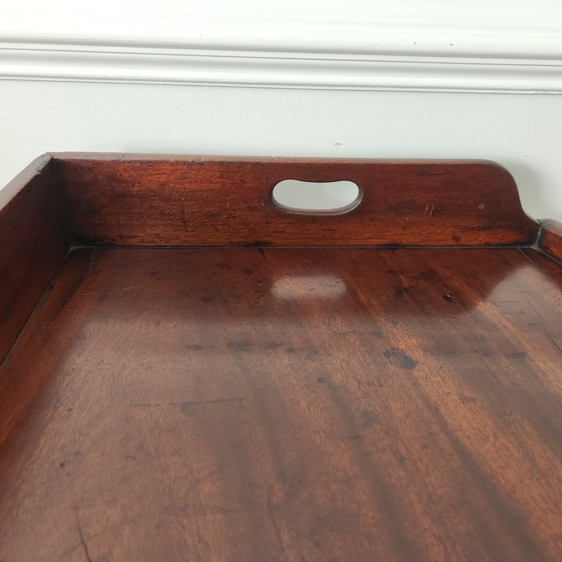 18th Century Butler's tray with stand circa 1810 with Deep patina. gallery