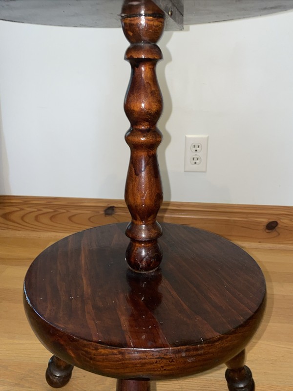 Wood Spindle 2 Tier Plant Stand Accent Dumb Waiter Handled Table 24 5/8” Tavern gallery