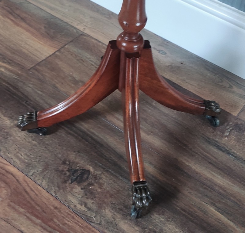 Siesta By NH Chapman Mahogany Octagonal Wine Table Oxblood Leather gallery