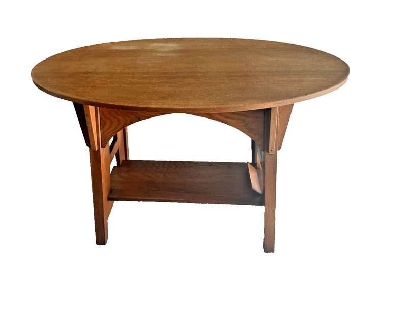 Stickley Oval Table Authenticated By Stickley 89/91 Limbert Library Table