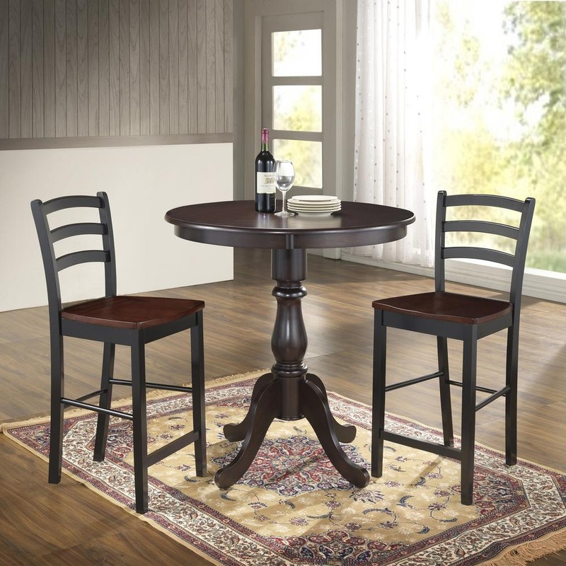 Fairview 36" Round Pedestal Bar Table - Espresso gallery