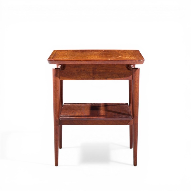 Jens Risom Mid Century Walnut Floating Side End Tables - Pair gallery