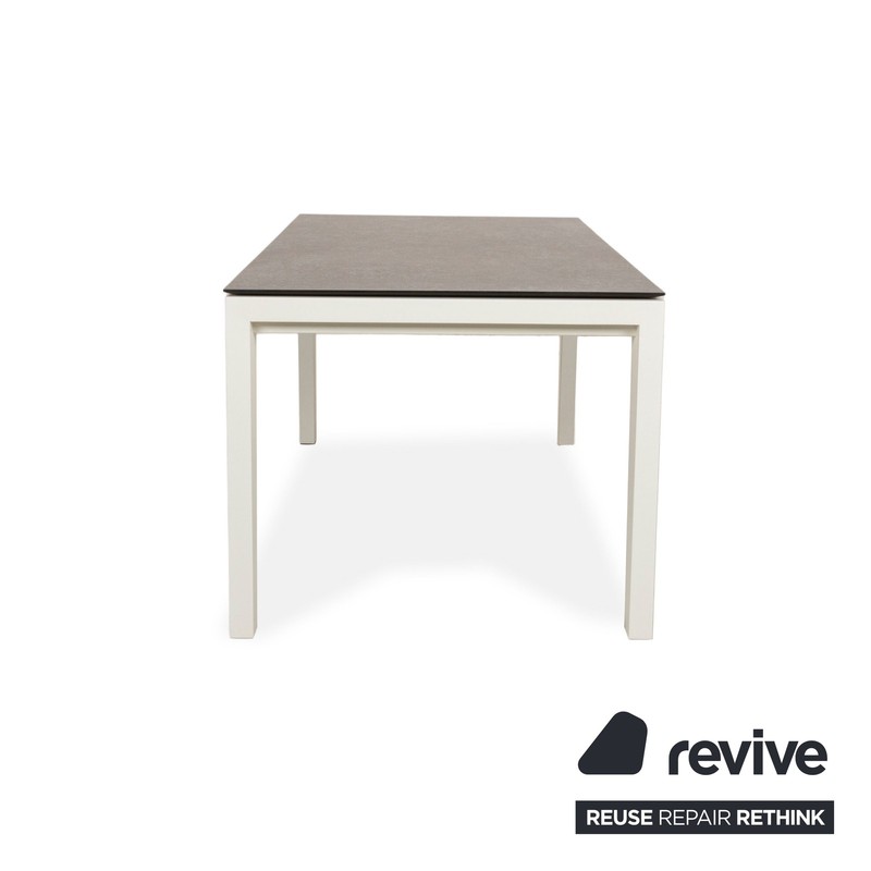 Mondo Qbis Dining Table Wood Resin Gray White gallery