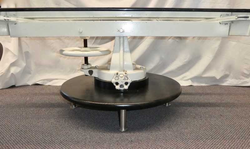 Embalming Table Repurposed with Glass Top. Metal Base Gothic.18"H x 54"W x 32"D gallery