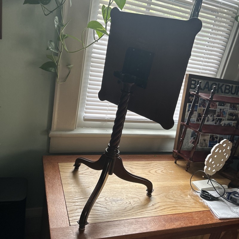 Vintage 1994 Bombay Company Mahogany Tilt Top Pedestal Table Plant Stand gallery