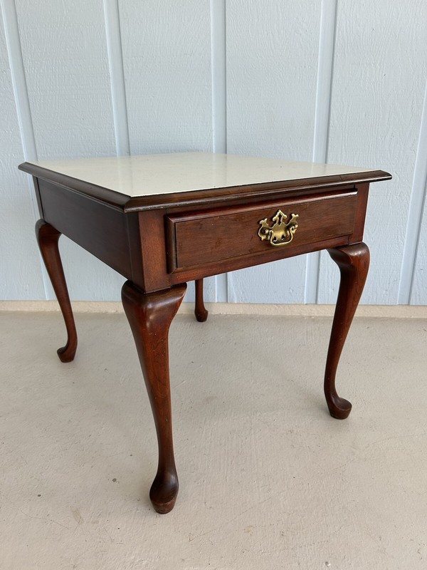 PENNSYLVANIA HOUSE Solid Cherry Queen Anne Rectangle Side/End Table W/ 1 Drawer gallery