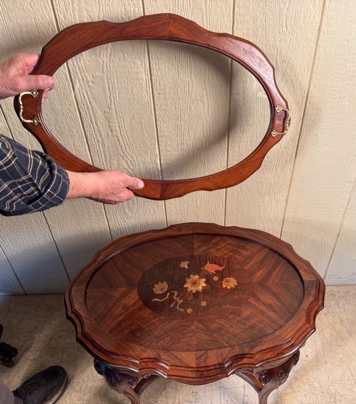 Antique Inlaid Depression Era Parlor Table gallery