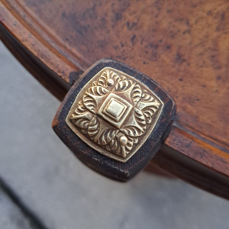 Weiman Vintage Round Two-Tier Wooden Accent Table with Drawer & Brass Ring Pull gallery