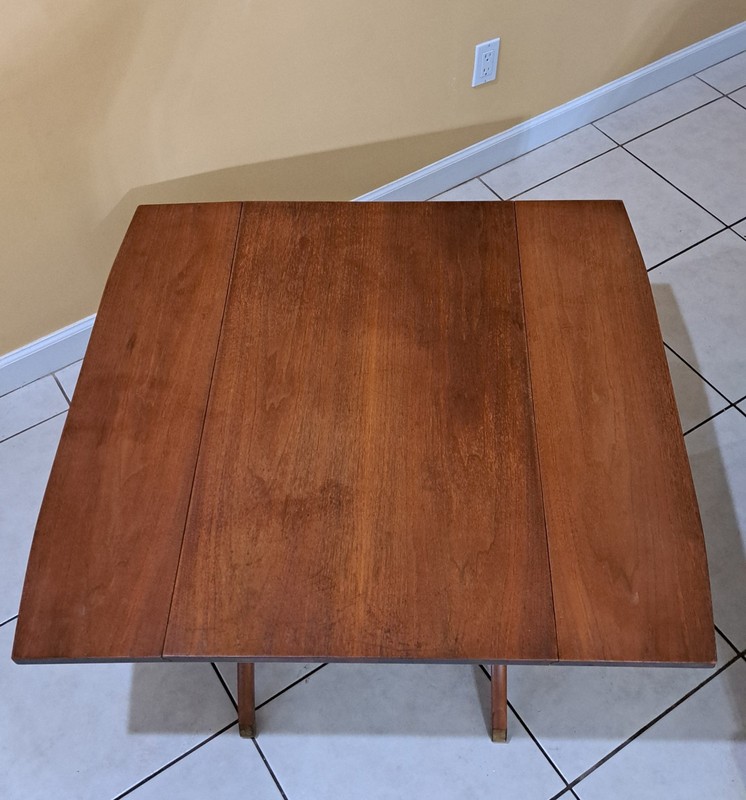 MCM Adjustable Elevator Table Coffee to Dining Solid Wood Drop Leaf X‑Frame Base gallery