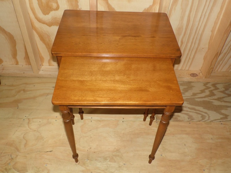Vintage Mid Century Baumritter Solid Maple Nesting Tables c. 1959