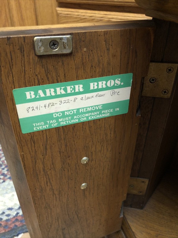 BARKER BROs Table VINTAGE FINE FURNITURE Hexagon End Cabinet 20x17x21 Wood gallery