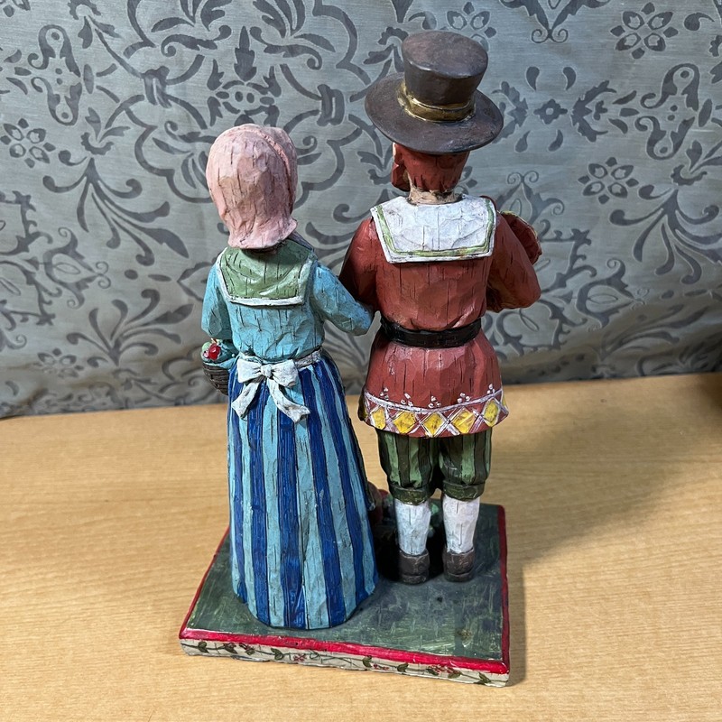 Thanksgiving Pilgrim Couple Man Woman Figurine – Tabletop 10'' gallery