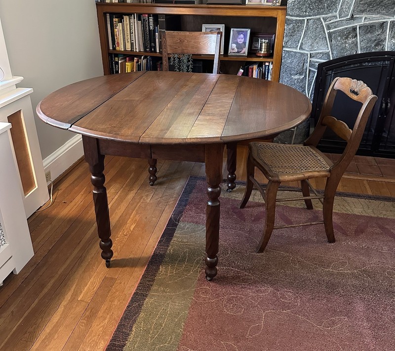 Antique Victorian Solid Walnut Drop-Leaf Table, 1880–1900 gallery