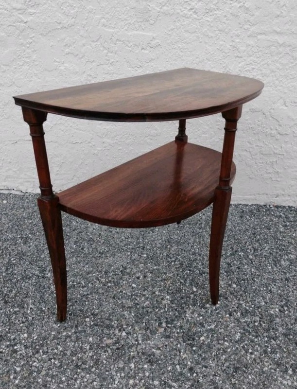 Vintage Mahogany Demilune Two Tiered Side Table gallery