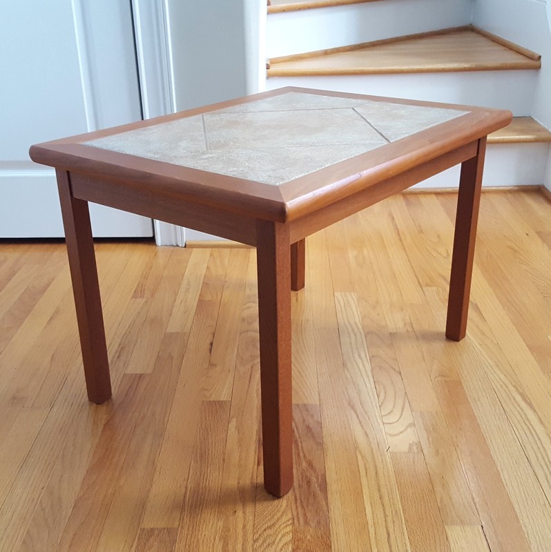 Vintage MCM Danish Teak/Tile Coffee/End Table Mobelfabrikken Toften Great Color! gallery