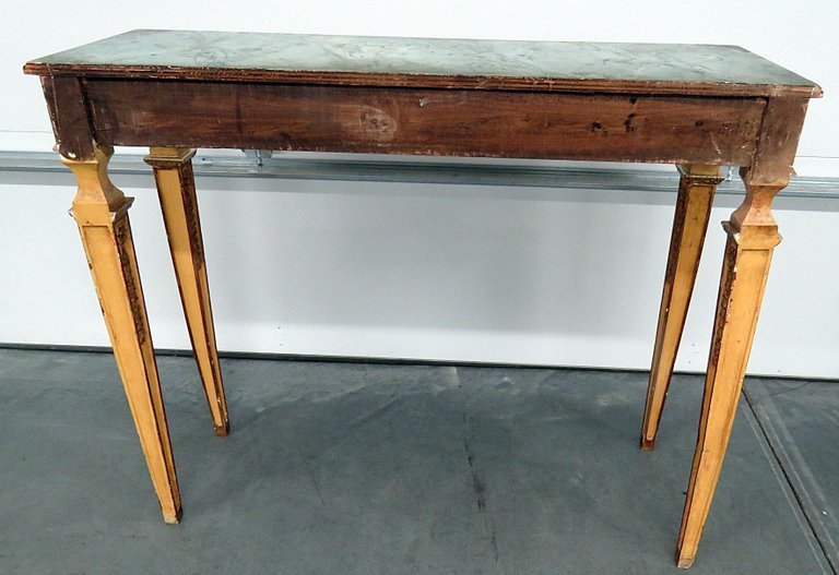 Faux Marble Italian Neoclassical Style Paint Decorated Console & Mirror gallery