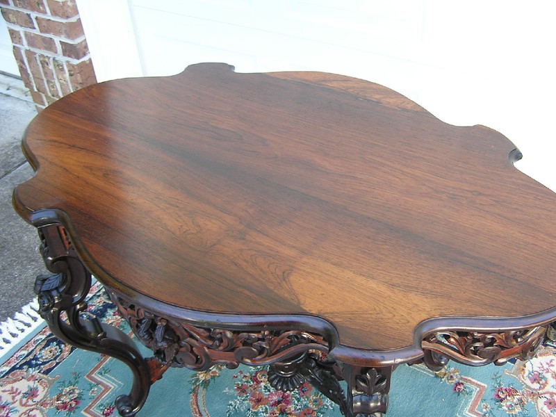 BEAUTIFUL VICTORIAN LAMINATED ROSEWOOD MEEKS CENTER TABLE gallery