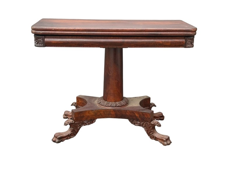 Antique empire paw foot Console table foyer hall game card claw foot