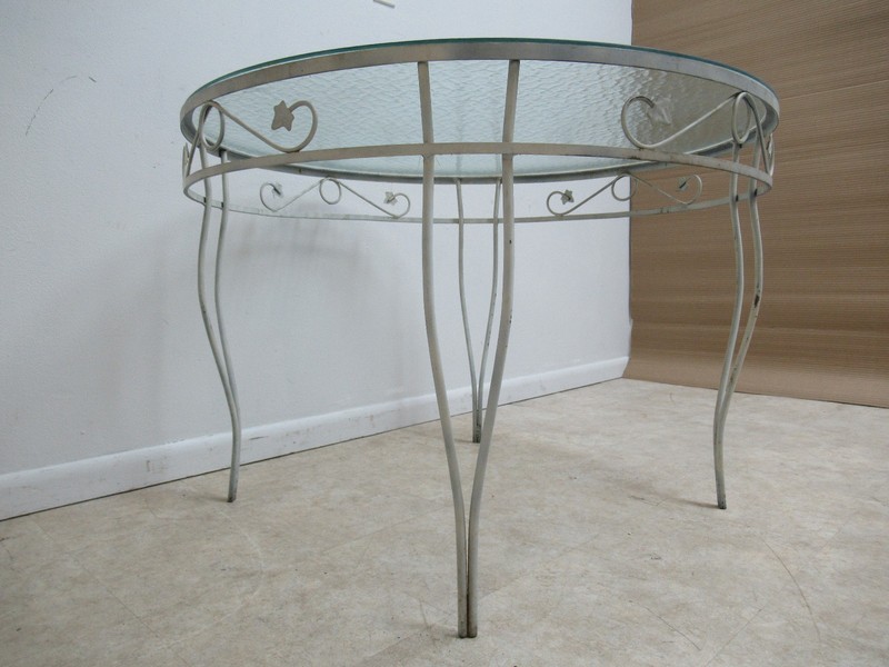 Vintage Round Outdoor Patio Porch Ivy Iron Dinette Dining Table gallery