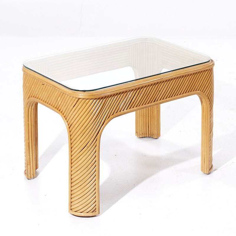 Gabriella Crespi Style Pencil Reed Mid Century Side Table gallery