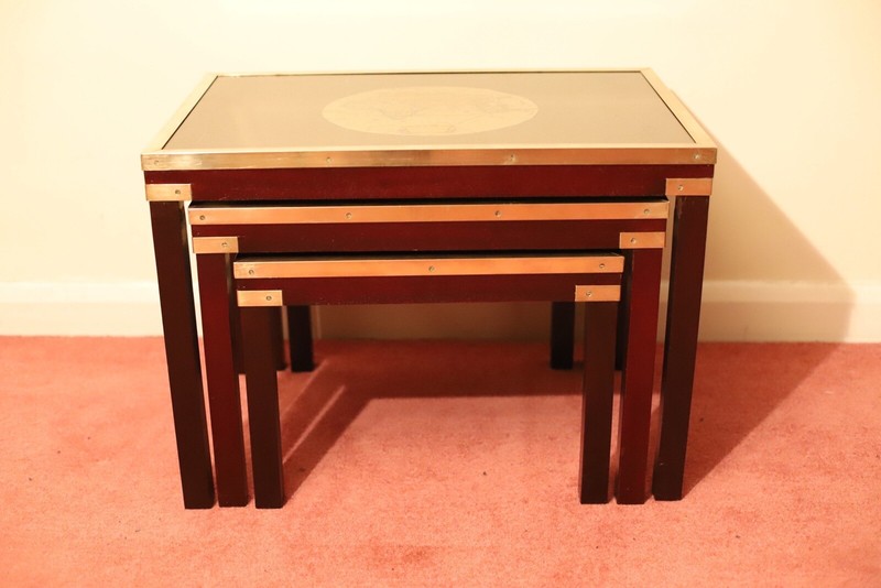 Beautiful Brass Bound Military Campaign Nesting Tables gallery