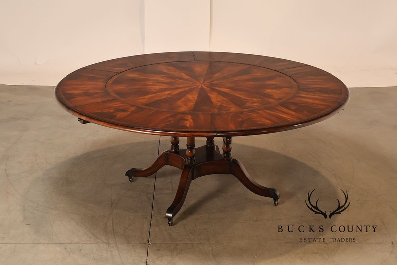 Theodore Alexander Regency Style Flame Mahogany Round Expanding Dining Table gallery