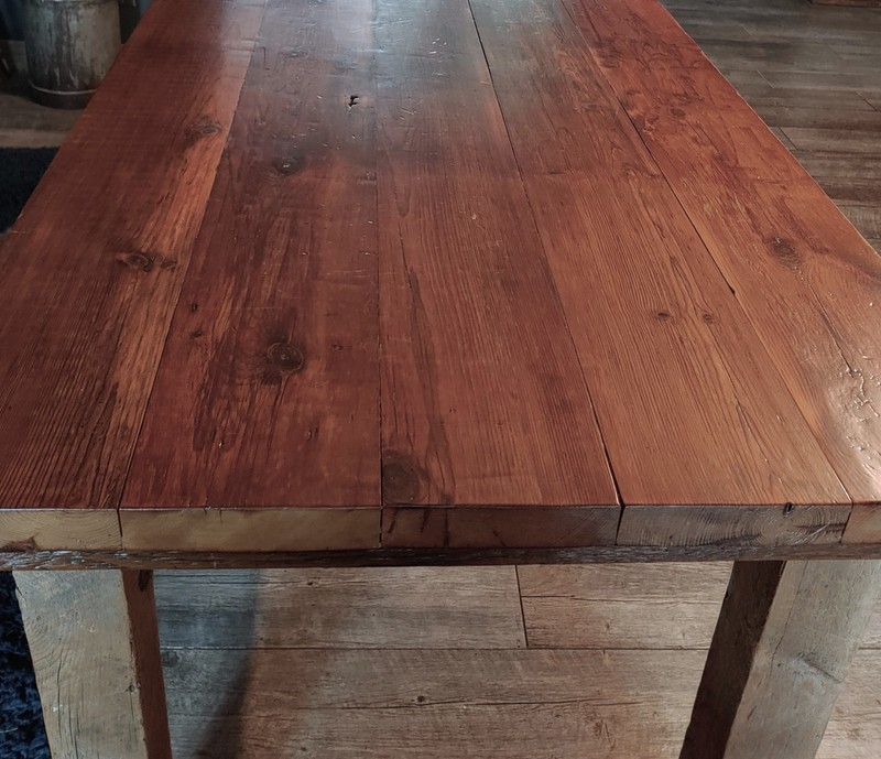Reclaimed Barnwood Table 60"L x 36"x 36" Wood 100+yr Old Rustic Farmhouse table gallery