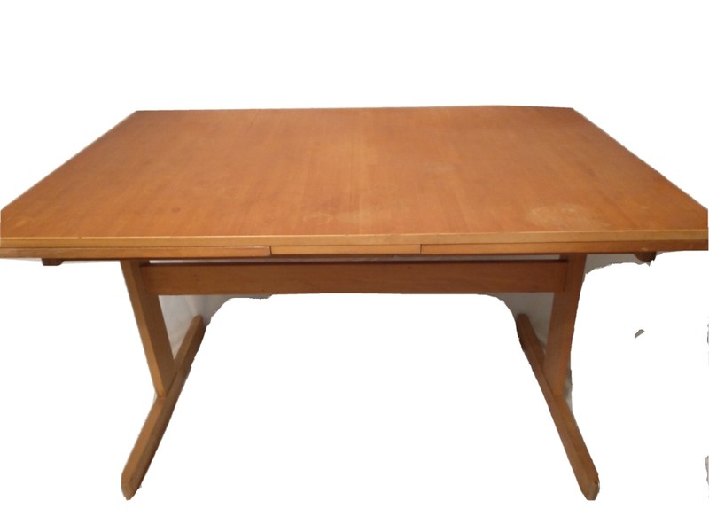 Vintage EDSBY VERKEN Mid Century Danish Modern Dining Table Birch w Extension