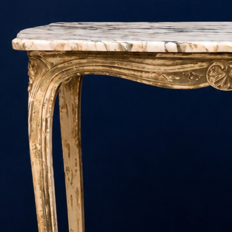 20th Century French Louis XV Style Table with Marble Top gallery