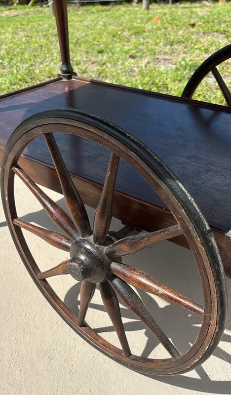 1920’s Antique Mohogny Drop Leaf Tea Cart 360 Turing gallery