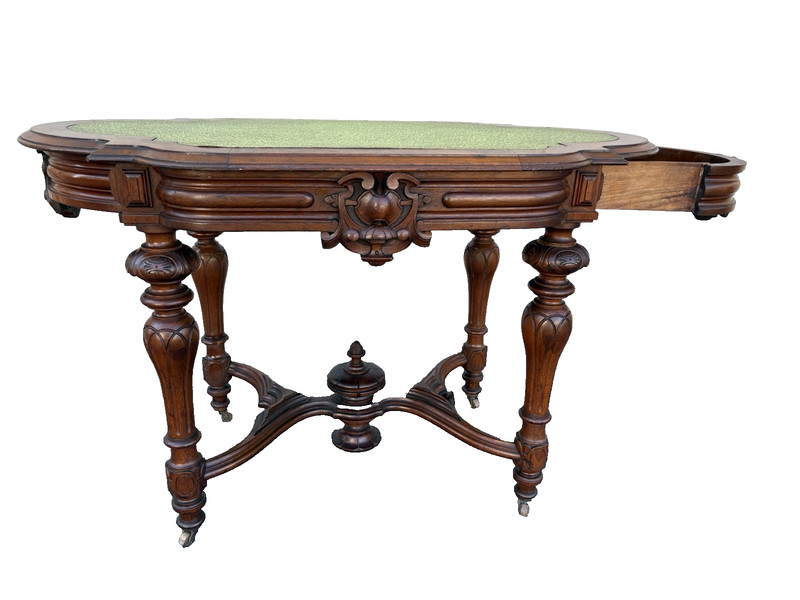 67072 RARE Walnut Victorian Lamp Table with a Drawer on Each End gallery