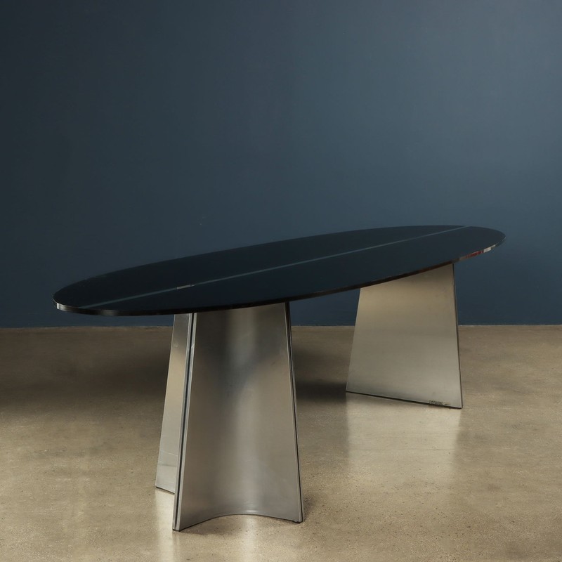 Armet Ufo Table Vintage Design Luigi Saccardo Iron Crystal Original