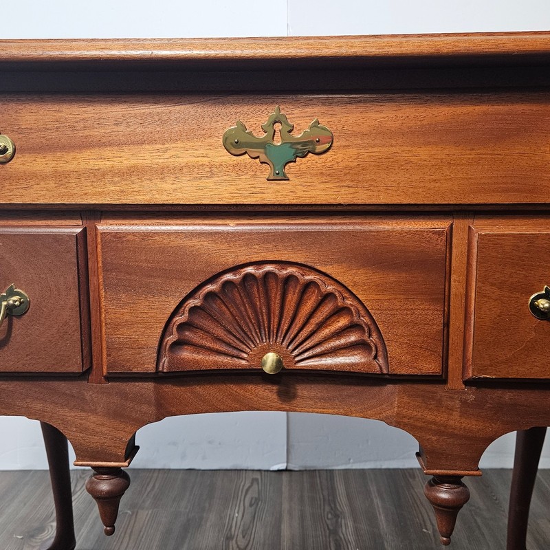 Bartley's Connecticut Lowboy Queen Anne Style Accent Side Table with 3 Drawers. gallery
