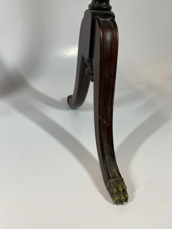 Vintage Brass Claw Foot Chippendale Style" Rectangle Wood Side End Table gallery