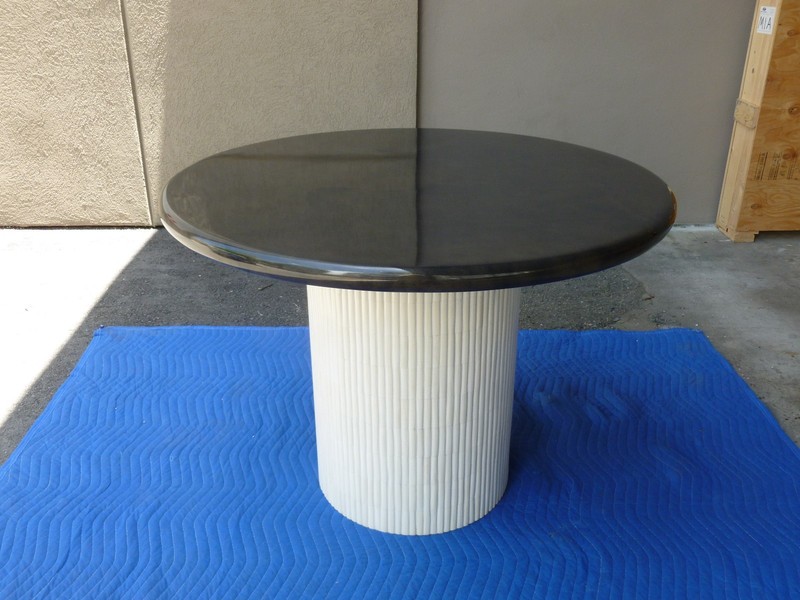 STUNNINGLY STYLISH 70’S ENRIQUE GARCEL GOAT SKIN & TESSELLATED BONE GAME TABLE