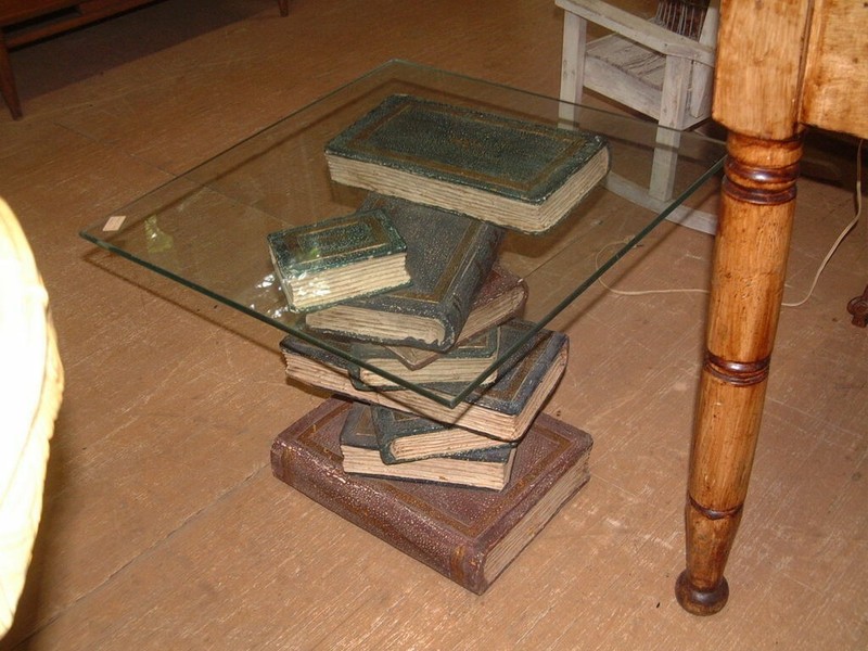 Table Vintage "Book" End Lamp or Couch Table, 20 X 20 Wide X 17 Height gallery