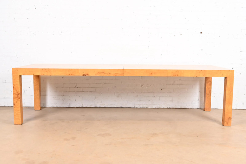 Milo Baughman for Thayer Coggin Mid-Century Modern Burl Wood Dining Table gallery