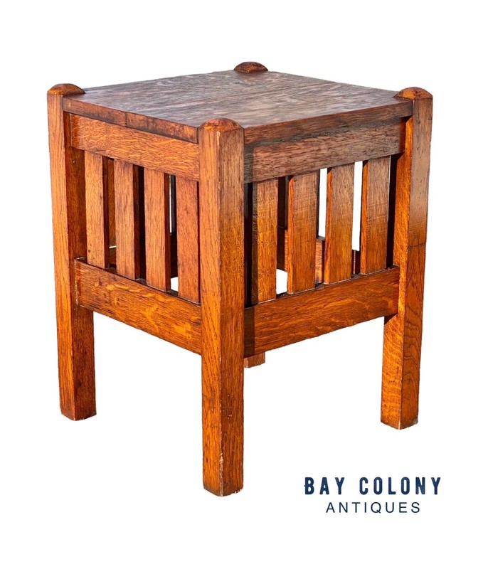 Antique Arts & Crafts Oak Table / Plant Stand gallery