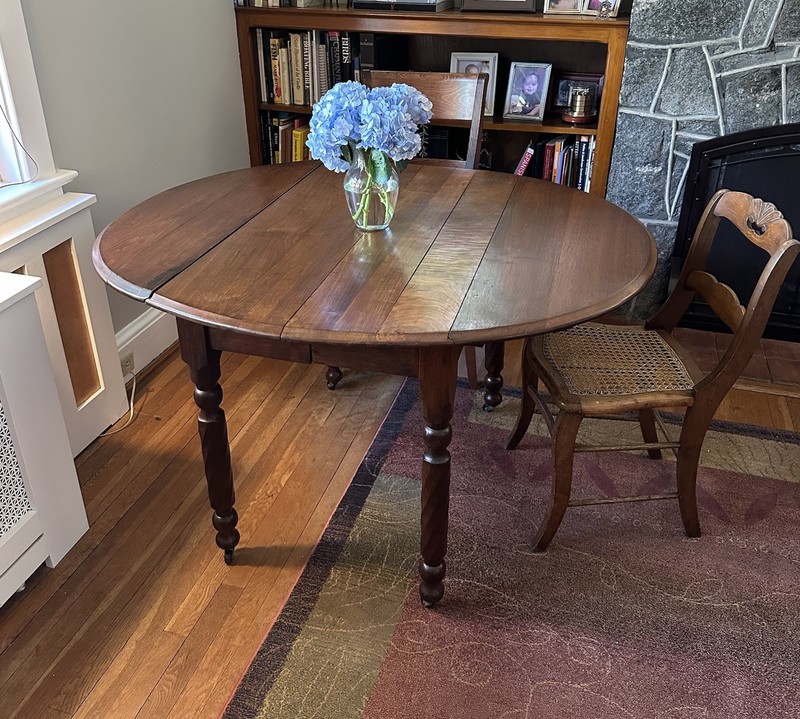 Antique Victorian Solid Walnut Drop-Leaf Table, 1880–1900 gallery