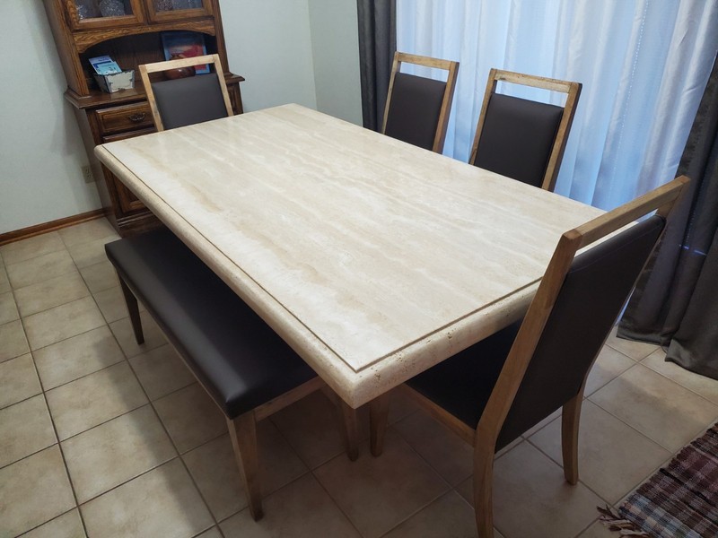 Vintage Marble Italian Table (Travertine)