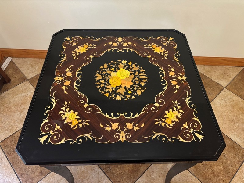 Vintage Italian Inlaid Sorrento Style Multi Game Table by Polygam Las Vegas
