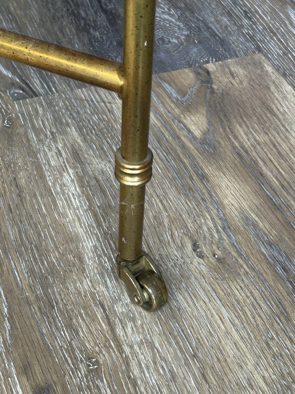 Mid Century Faux Bamboo Hollywood Regency Brass Square Side Tables gallery